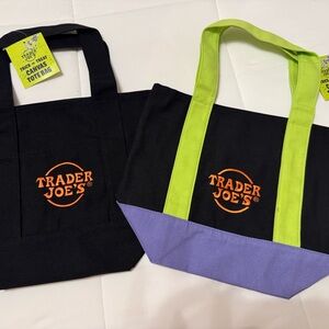 Trader Joe's Black and Purple Mini Tote Bag